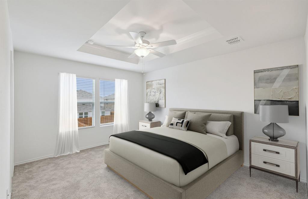 7502 Fenton Parkway Pilot Point, TX 76258 - Photo 7 of 8 Spacious bedroom with large windows *Model Representation*