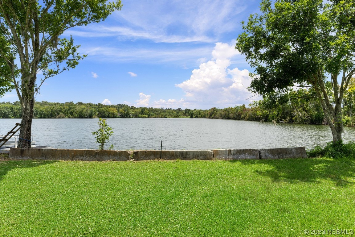 2422 South Taylor Road New Smyrna Beach, FL 32168 - Photo 1 of 19 a view of a lake with houses in the background