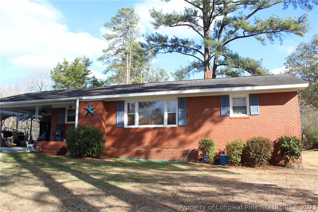 a view of a house with a patio