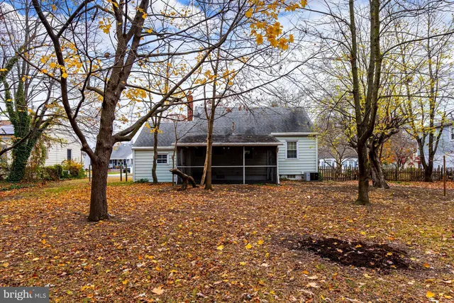 front view of a house with a large tree