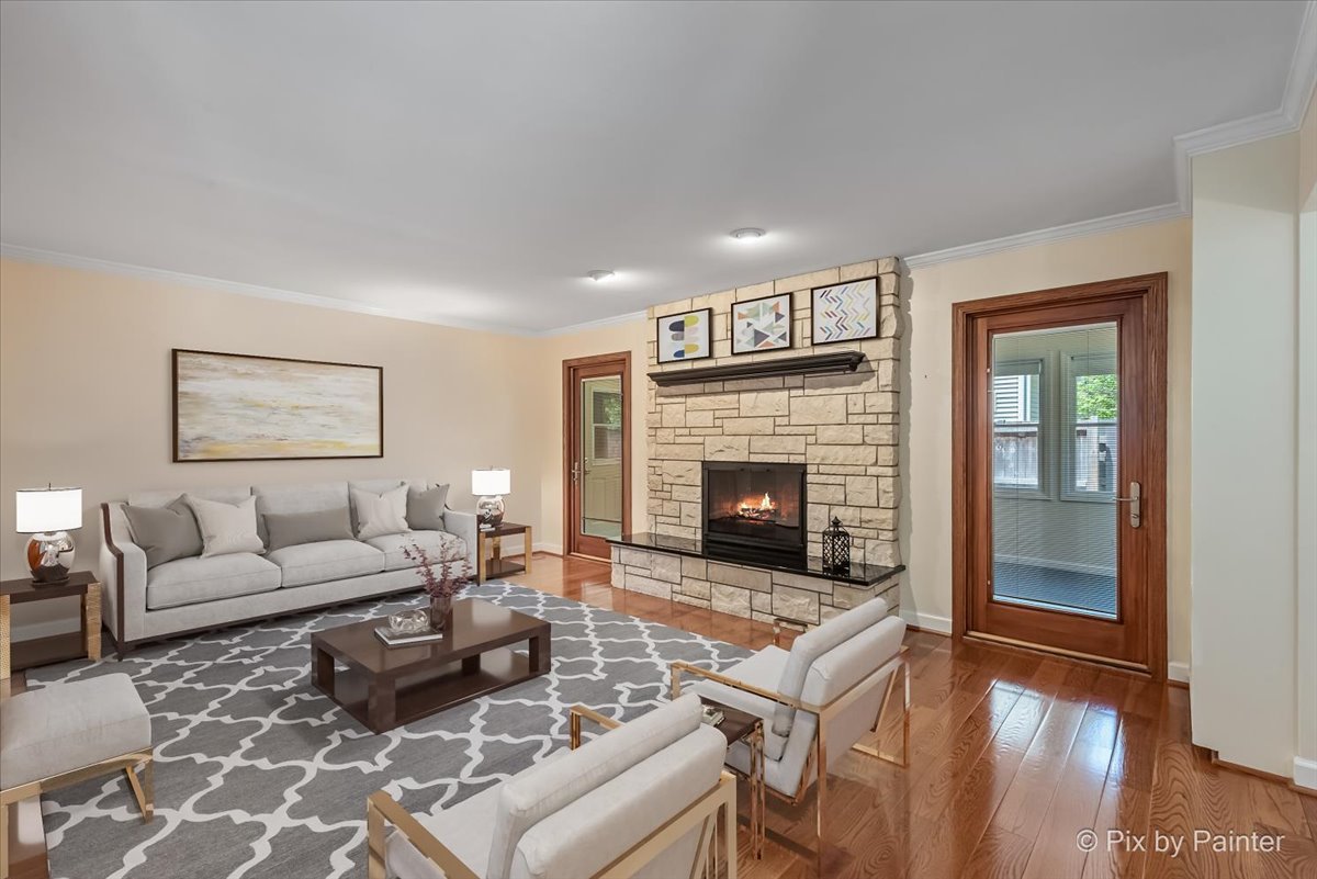 1599 Burning Trail Wheaton, IL 60189 - Photo 12 of 64 a living room with furniture and a fireplace