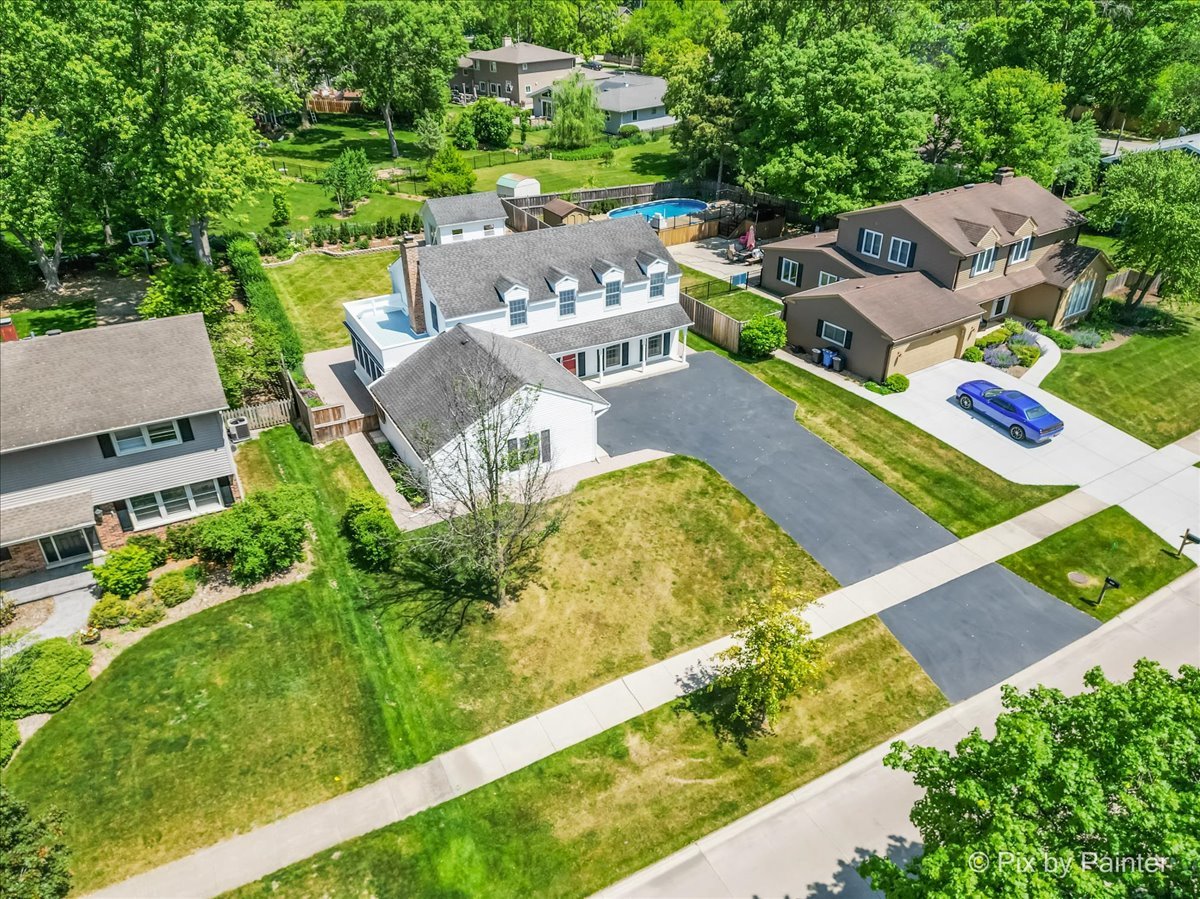 1599 Burning Trail Wheaton, IL 60189 - Photo 59 of 64 an aerial view of a house with garden space and street view