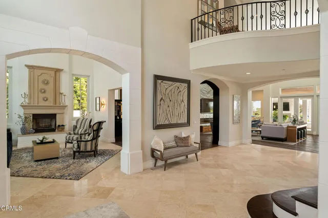 a living room with furniture