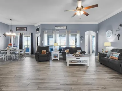 a living room with furniture