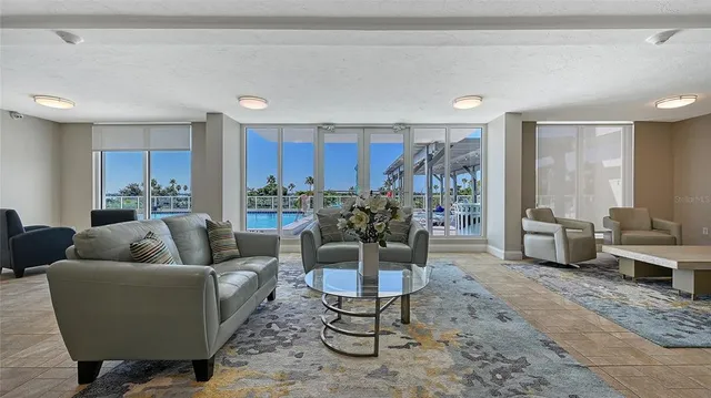 a living room with furniture and a couch