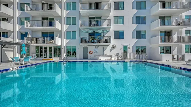 a view of a building with a street