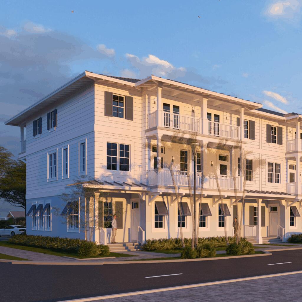 a front view of a building