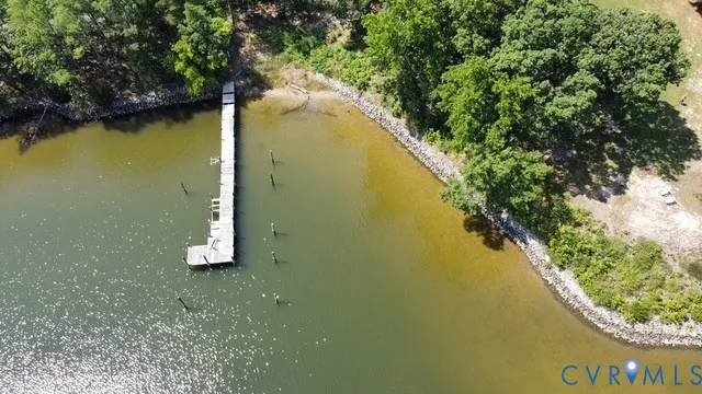 a view of a lake with a yard