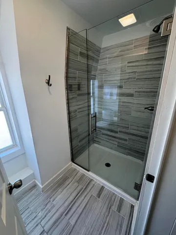 a bathroom with a shower