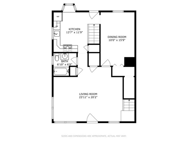 a picture of a bench in front of a door