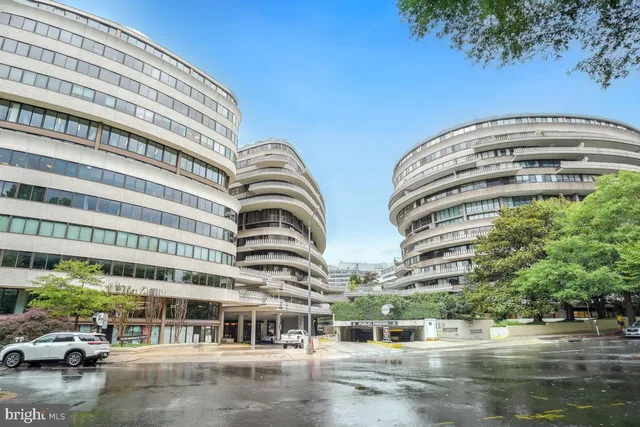 a front view of a building with street view