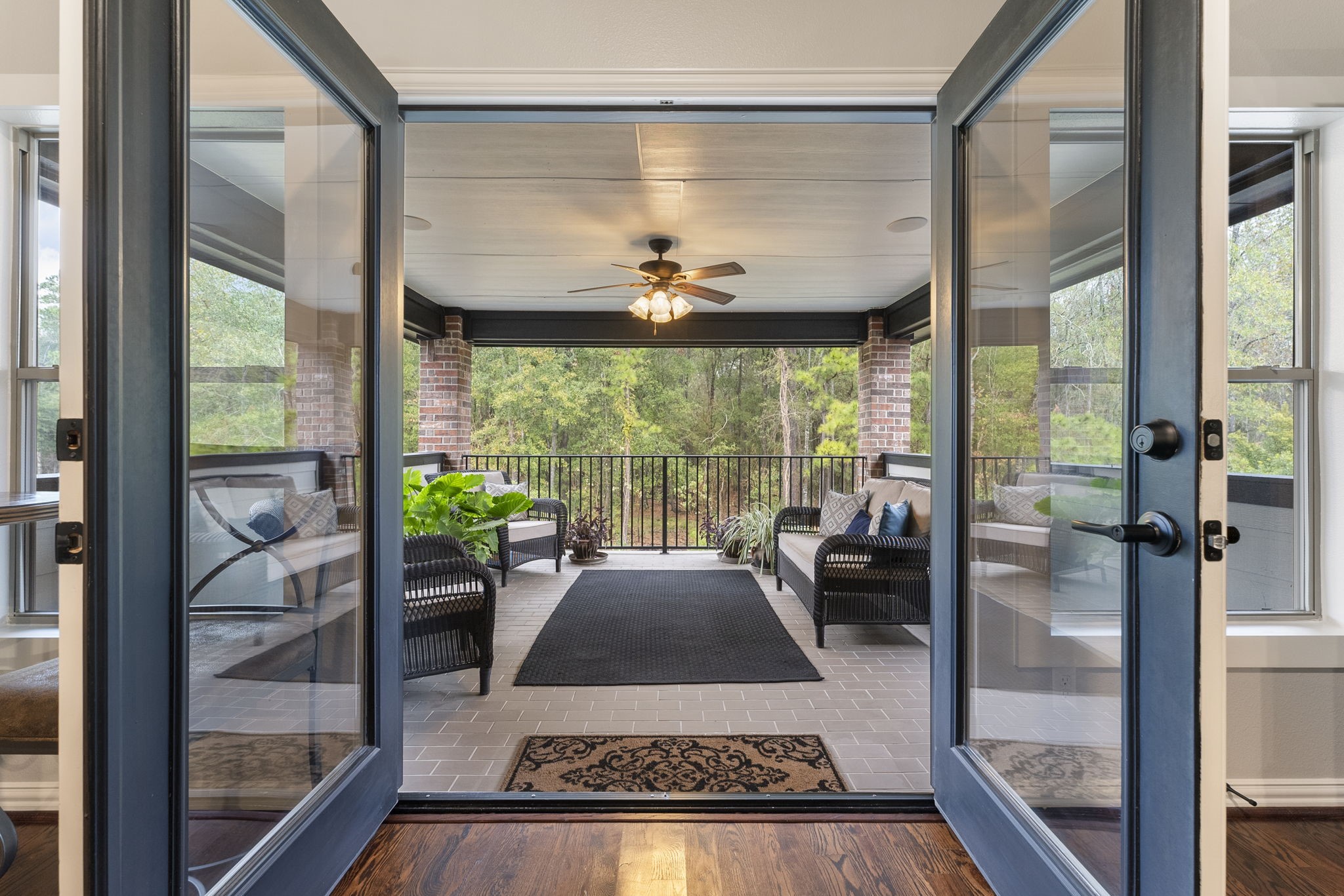 27614 Colin Springs Lane Spring, TX 77386 - Photo 23 of 47 Striking entry to the upstairs balcony with SPECTACULAR views overlooking the heavily wooded greenbelt.