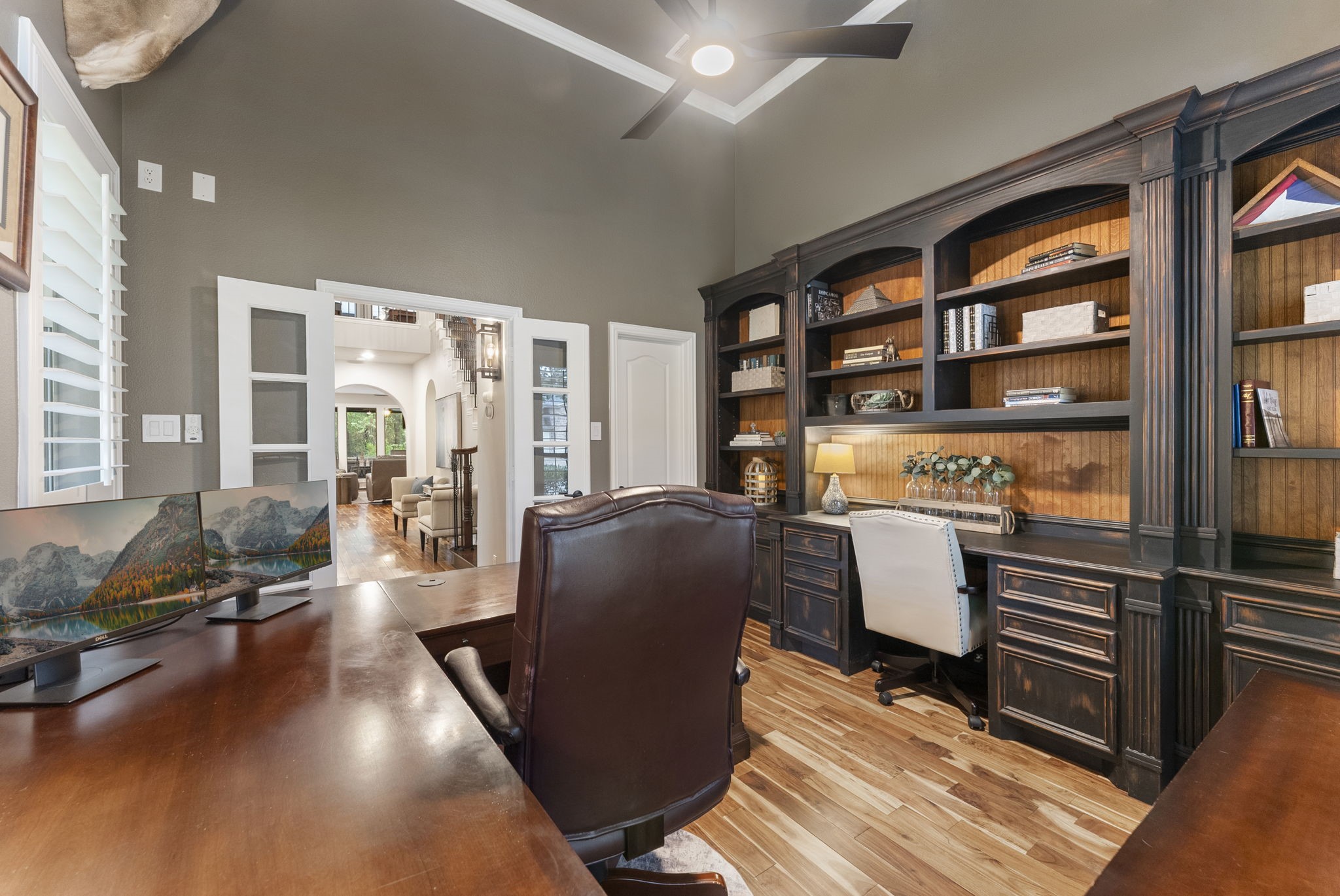 27614 Colin Springs Lane Spring, TX 77386 - Photo 8 of 47 Study also features glass French Door entry, an updated ceiling fan, and a closet with extensive shelving for excellent storage. *Mounted wildlife trophies have been virtually removed.