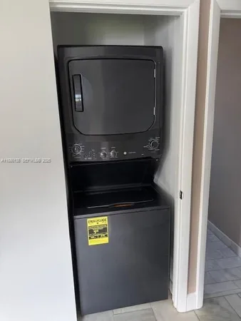 a close view of washer and dryer