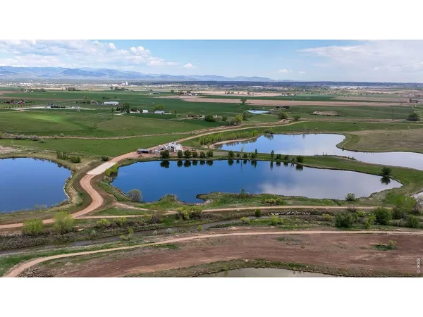 a view of a field with an ocean