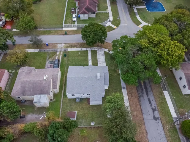 an aerial view of a house