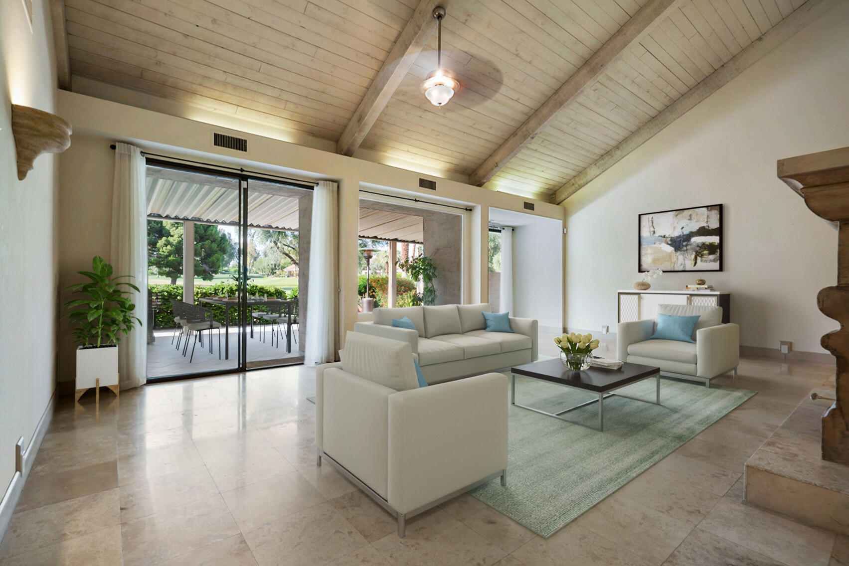 137 Desert W Drive Rancho Mirage, CA 92270 - Photo 5 of 56 a living room with furniture and a large window with outer view