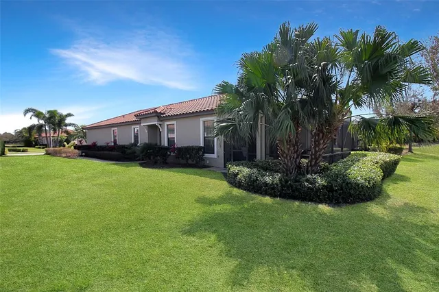 a view of a house with a backyard