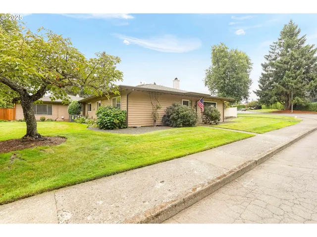 a view of backyard with green space
