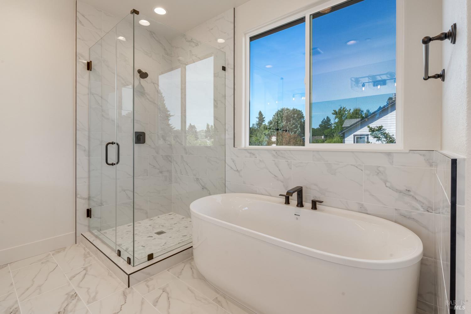 3461 Ruston Lane Napa, CA 94558 - Photo 13 of 22 a white bath tub sitting next to a shower