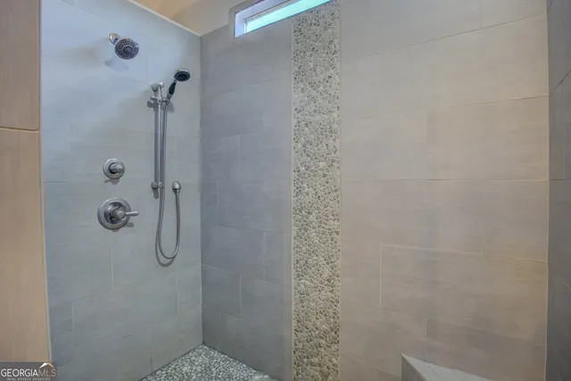 a bathroom with a shower