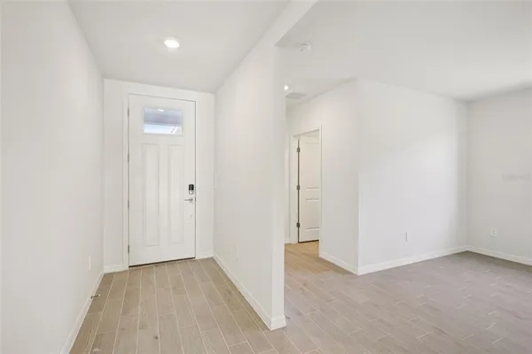 an empty room with closet