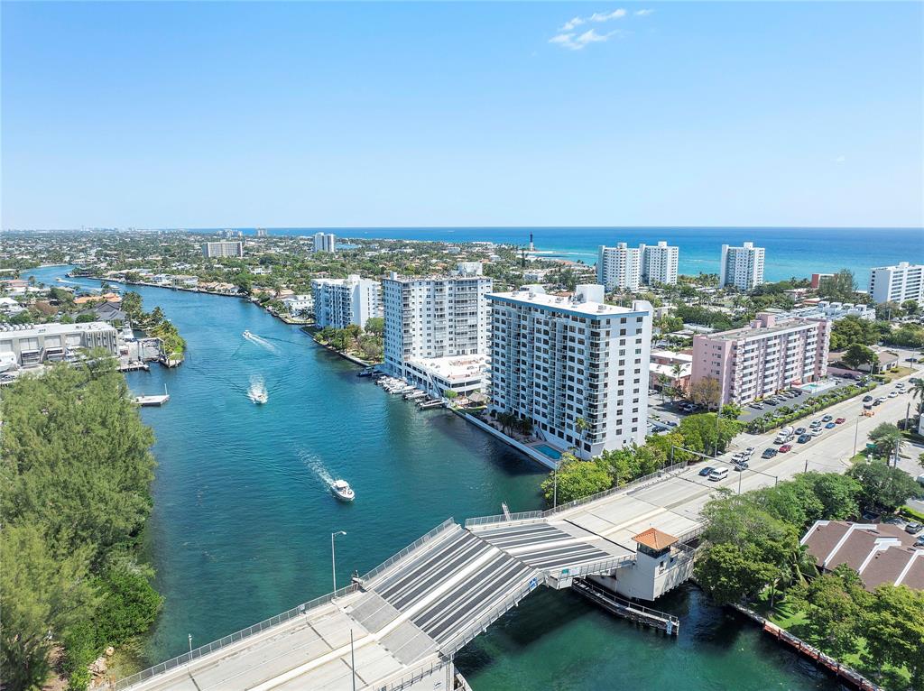 1505 North Riverside Drive, Unit 1003 Pompano Beach, FL 33062 - Photo 32 of 33 an aerial view of residential building and lake view
