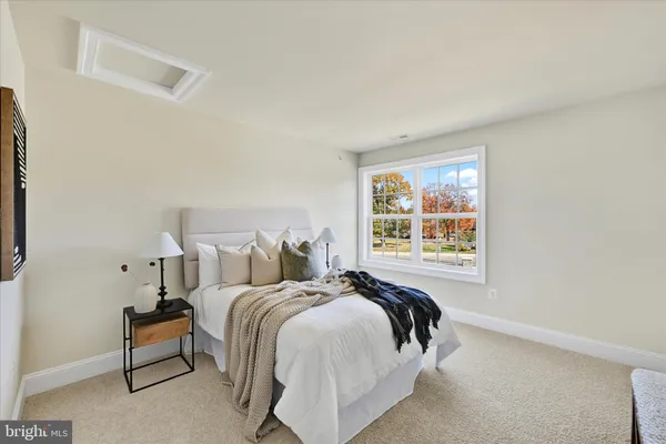 a bed room with two bed and potted plant