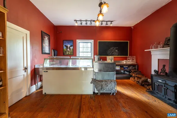 a view of a lake with a mountain