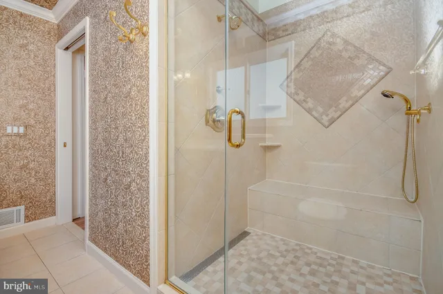 a bathroom with a shower