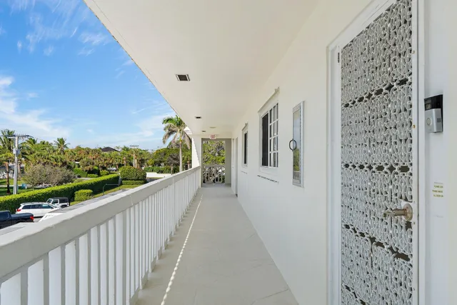 a view of a swimming pool with a garden