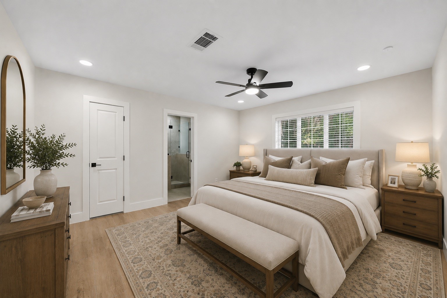 18918 Casper Drive Spring, TX 77373 - Photo 18 of 32 Escape to the spacious primary suite featuring new flooring and updated lighting. This photo has been virtually staged.