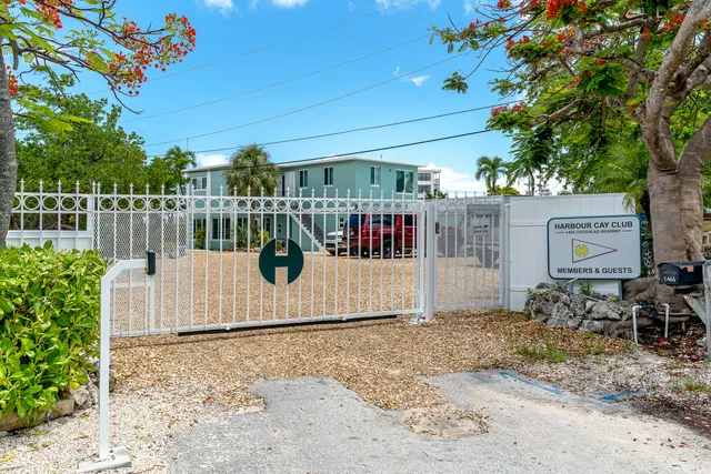 a street view with a building in the background