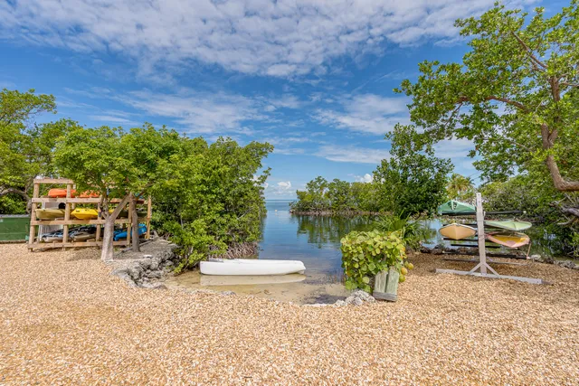a view of a lake with boats