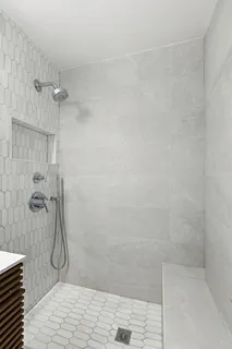 a bathroom with a shower