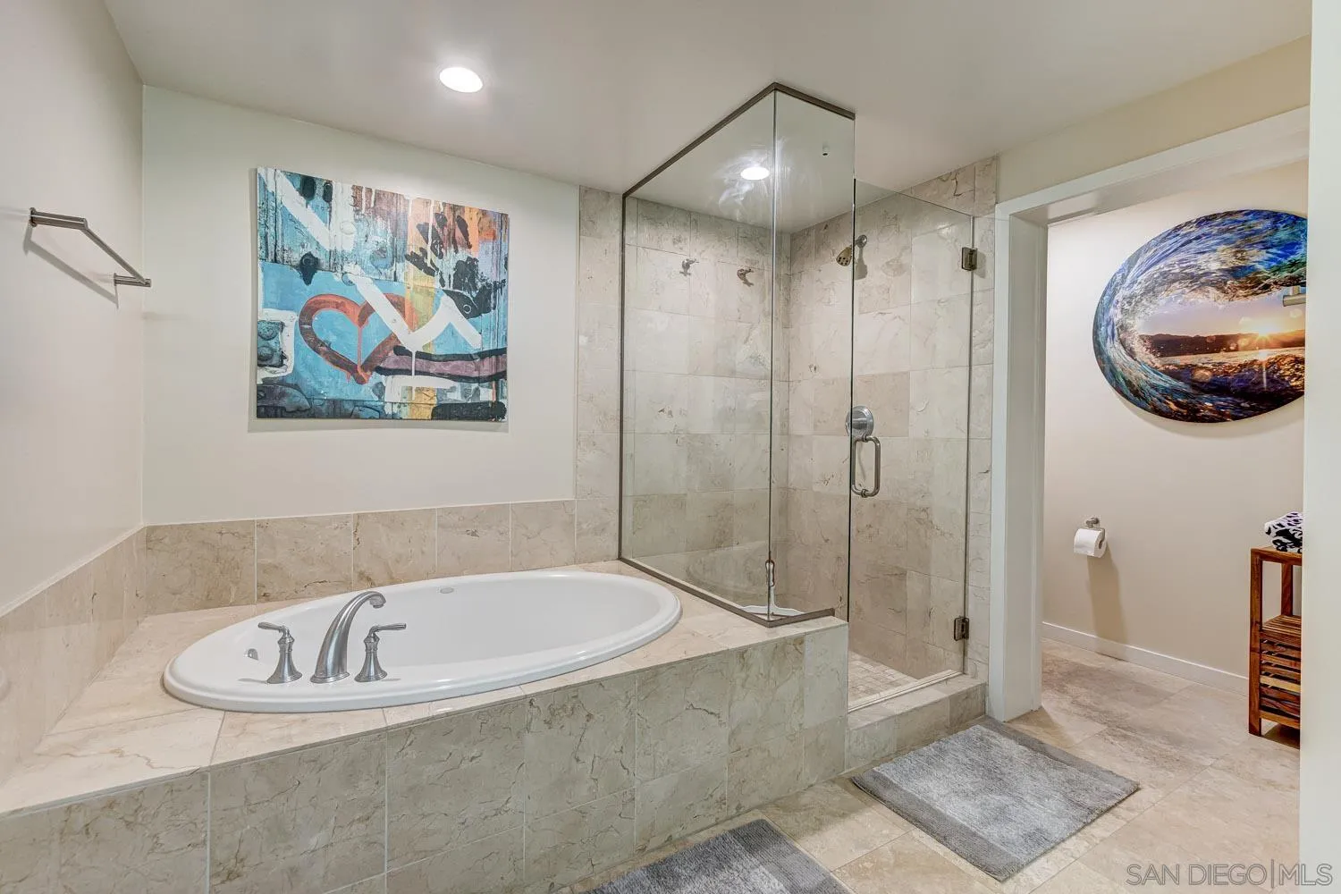 5440 La Jolla Boulevard, Unit E208 La Jolla, CA 92037 - Photo 16 of 35 a bathroom with a bathtub and a shower
