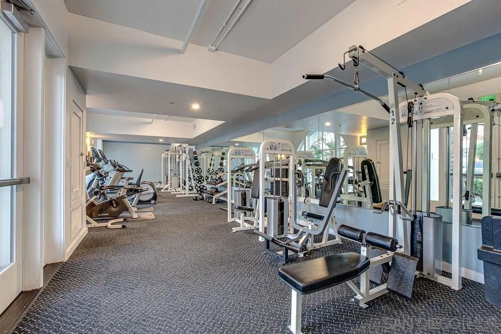 5440 La Jolla Boulevard, Unit E208 La Jolla, CA 92037 - Photo 30 of 35 a view of a room with gym equipment