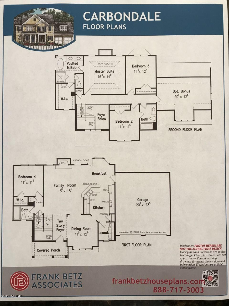 103 Ridge Cove Lane Swansboro, NC 28584 - Photo 21 of 21 FLOOR FLOOR PLAN Reversed WITH BONUS ROOM Finished as 5th. BEDROOM