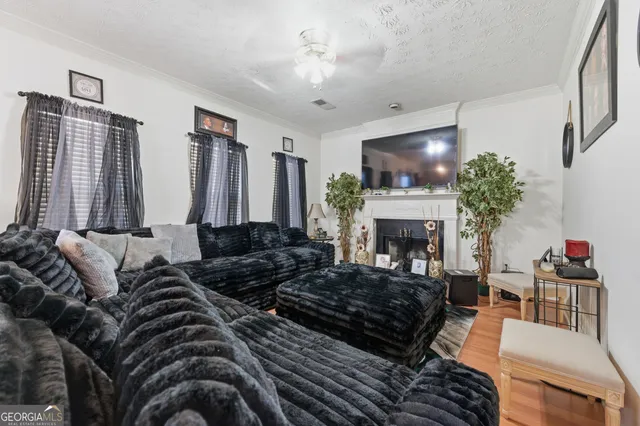 a living room with furniture