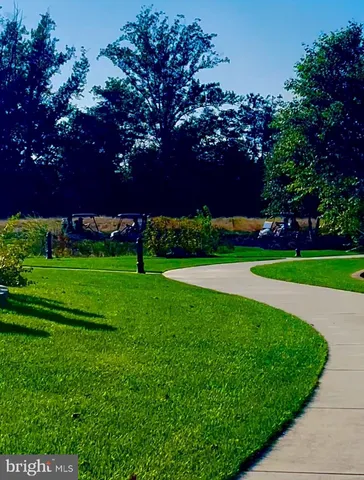 a view of building with green space