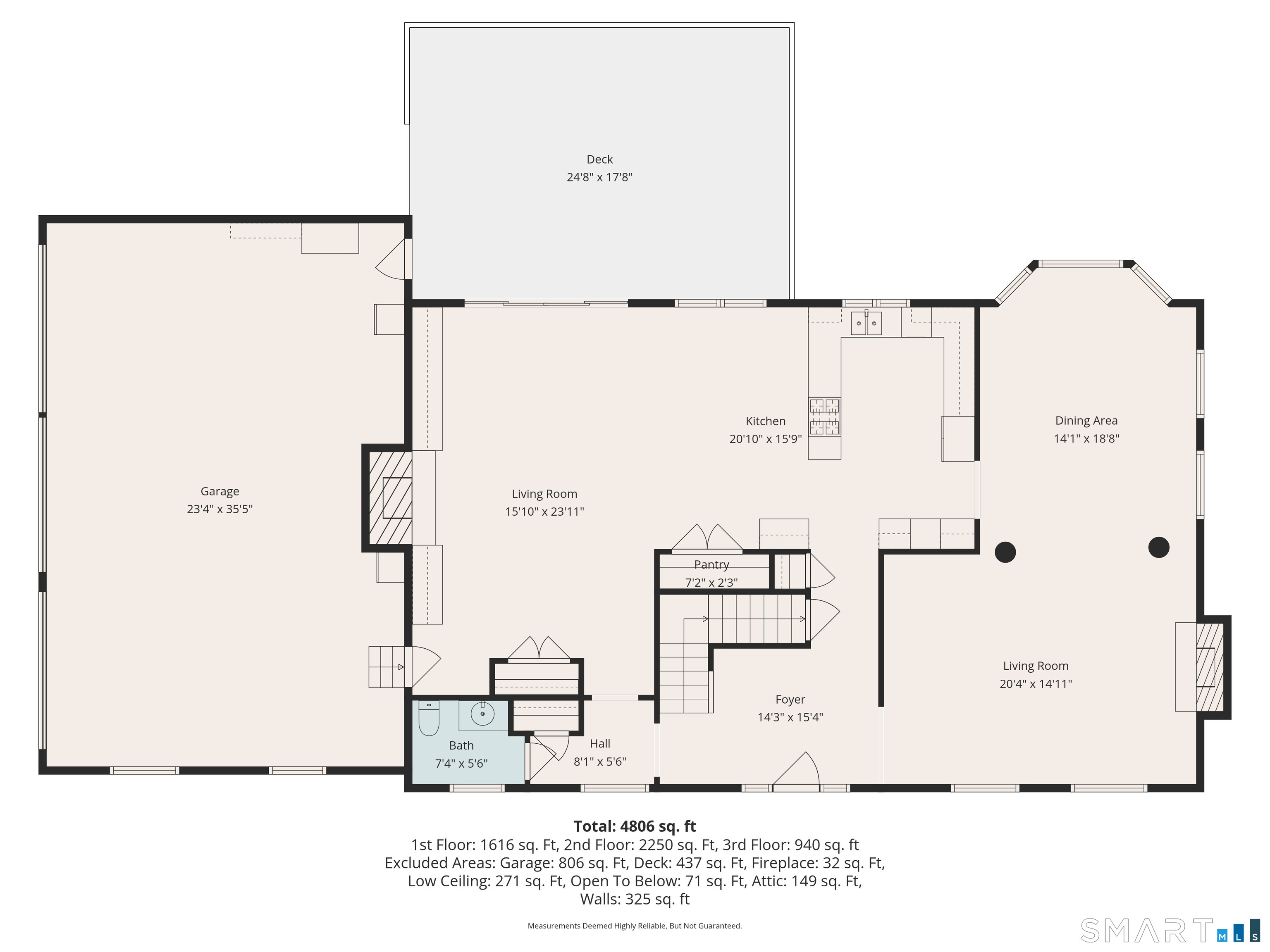 65 Little Meadow Road Guilford, CT 06437 - Photo 38 of 40 Main level floor plan