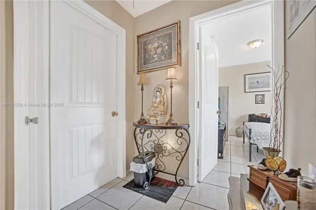 a view of room with wooden floor