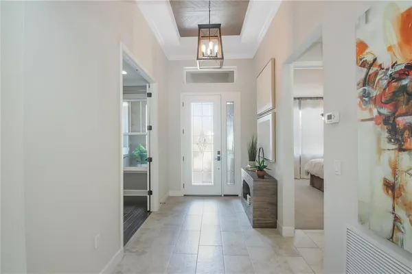 view of hall way with elevator