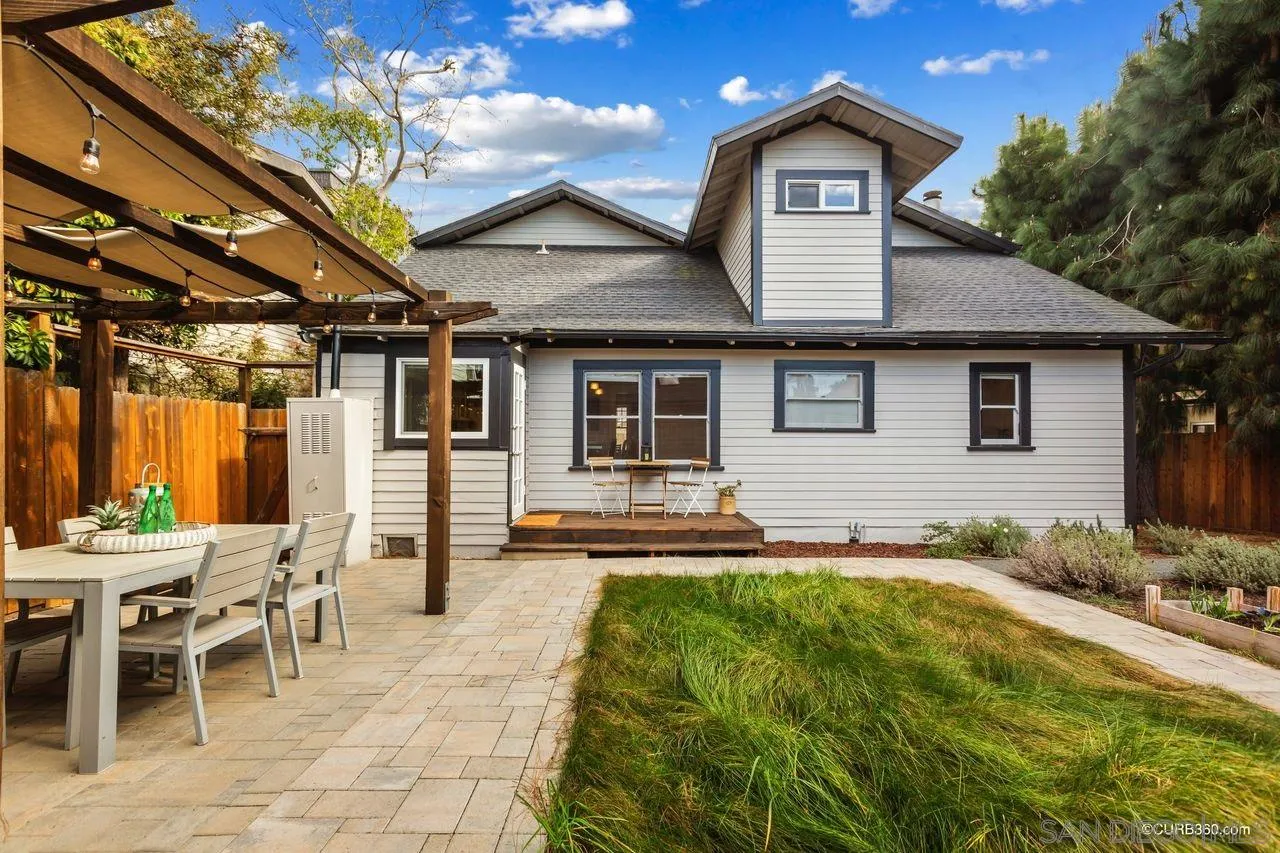 4112 Jackdaw Street San Diego, CA 92103 - Photo 30 of 34 a front view of a house with a yard outdoor seating and garage