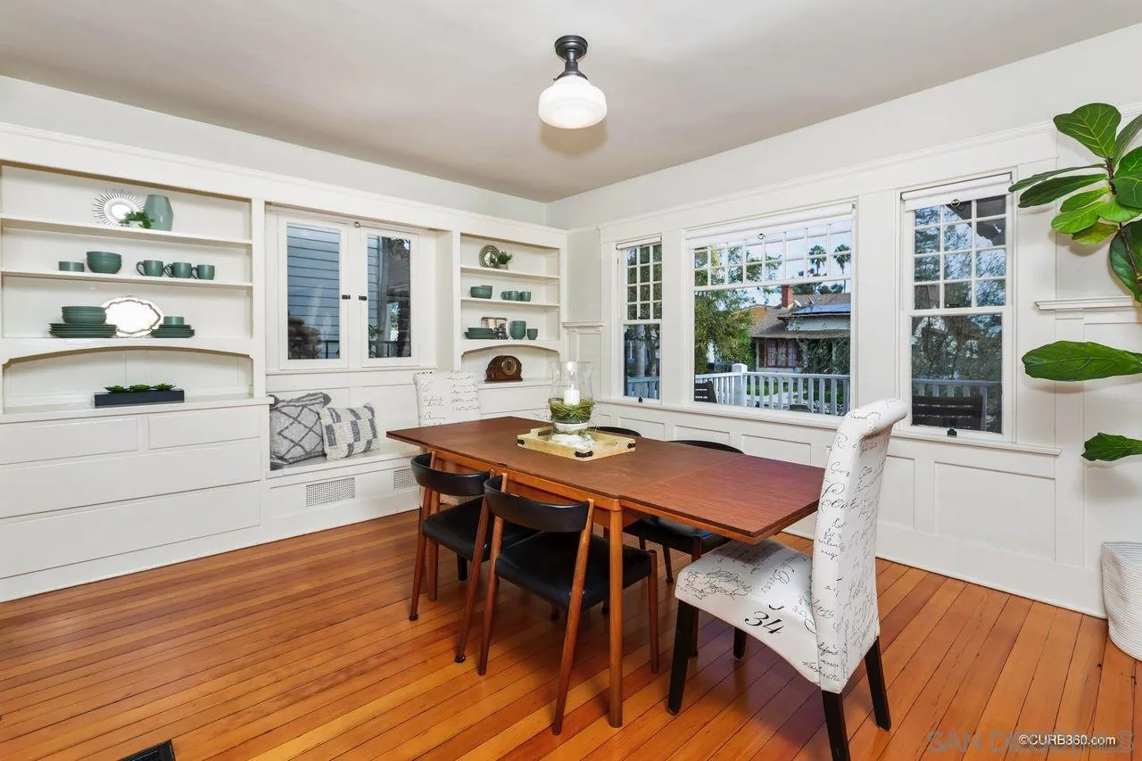 4112 Jackdaw Street San Diego, CA 92103 - Photo 4 of 34 a view of a dining room with furniture and wooden floor