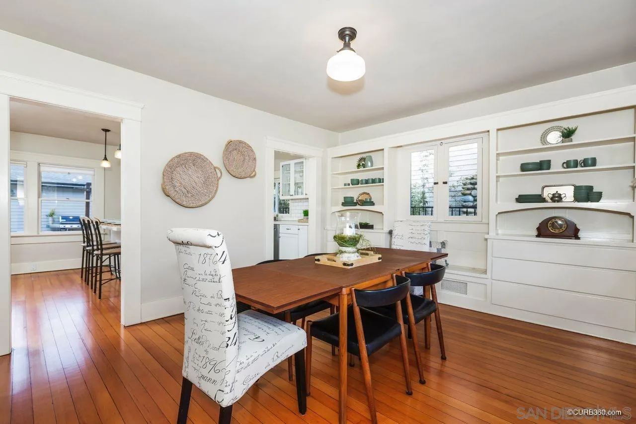 4112 Jackdaw Street San Diego, CA 92103 - Photo 5 of 34 a view of a dining room with furniture and wooden floor
