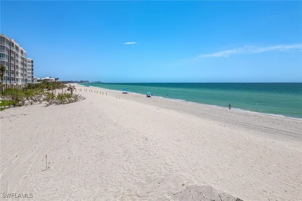 a view of a beach with a big yard