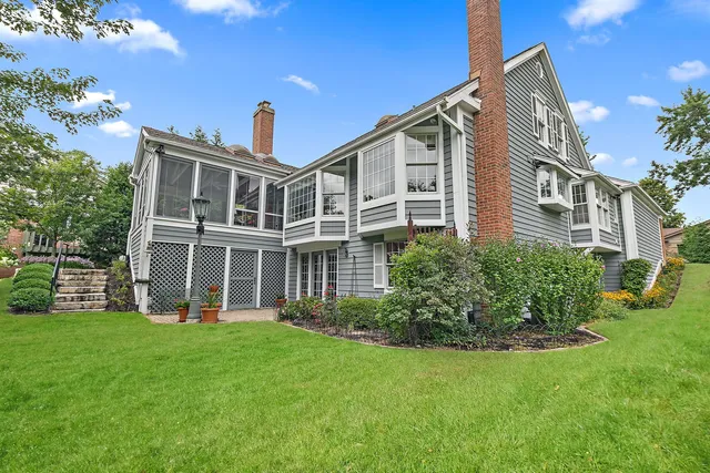 a view of a backyard with plants