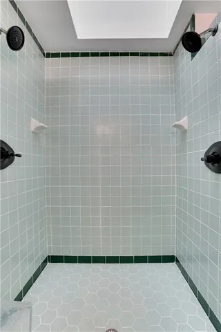 a bathroom with a shower