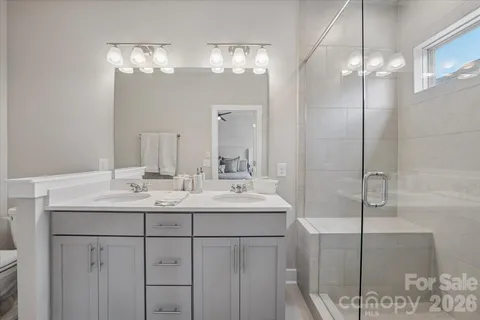 a bathroom with a toilet a sink and mirror
